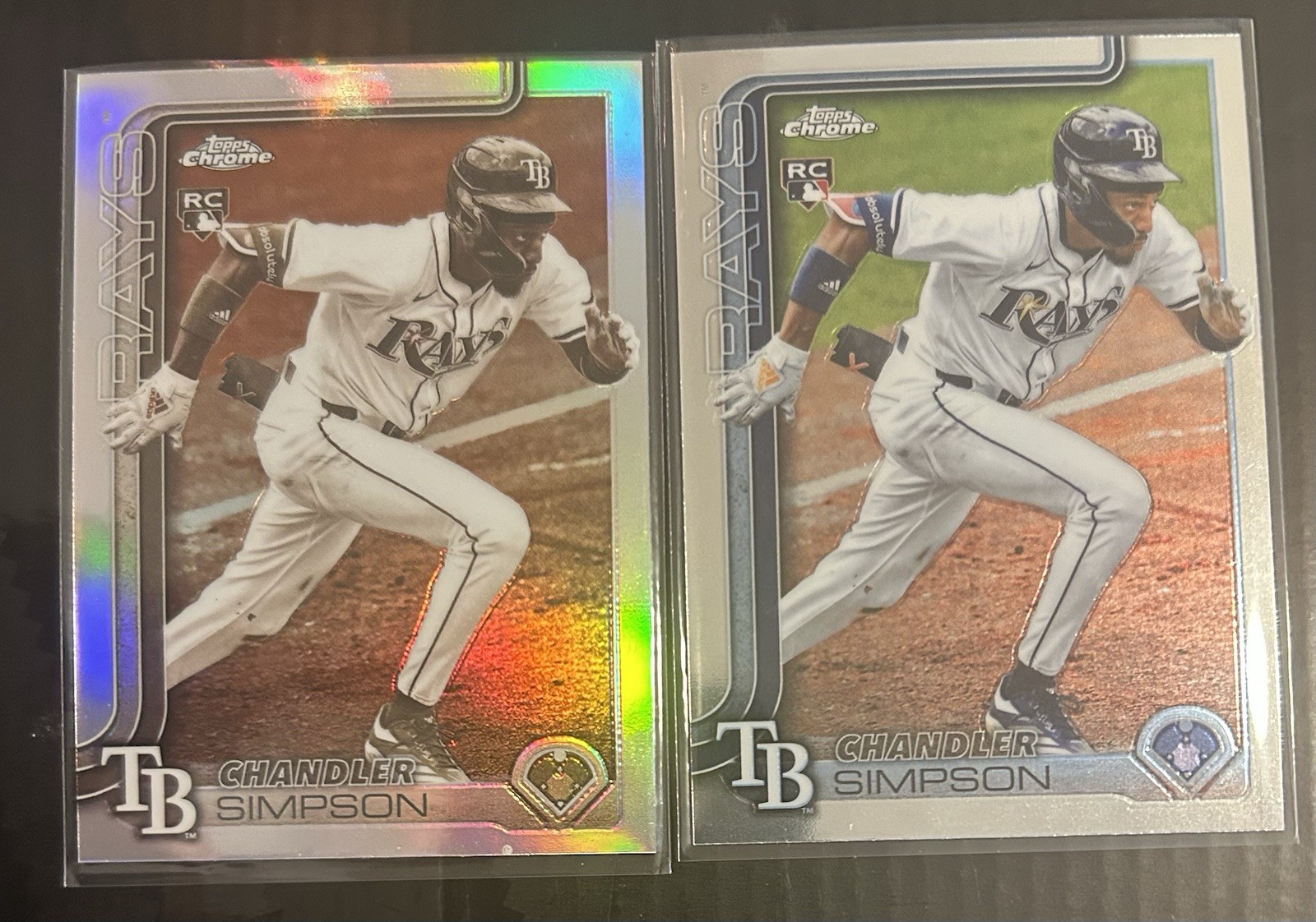 2025 Topps Chrome Update Chandler Simpson USC179 Serpia RC Refractor + Base