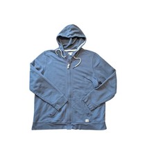 L.L.Bean Women  s Blue Organic Cotton Full Zip Hooded Sweatshirt Jacket XL Petite