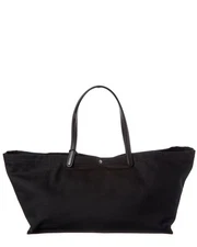 The Row Xl Canvas & Leather Tote Women's Black