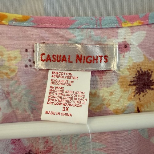 Womens 3X Nightgown House Coat Lounge Robe Pink Floral Grandma Mumu New NWT Snap - Picture 3 of 10