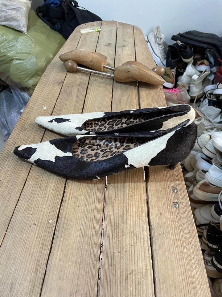 Dolce and Gabbana Zapatos de salón de pelo de pony en negro blanco en suela interior de leopardo talla 41 EU Foto 3 de 4