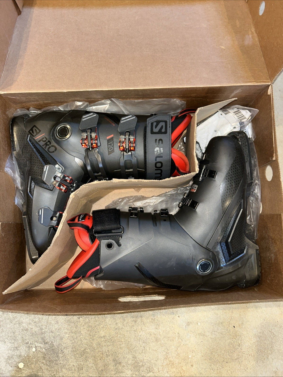 Scarponi da sci Salomon S Pro 120 26 26 5 GW neri nuovi con scatola.