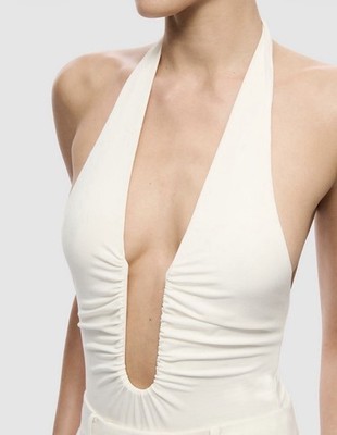 Misha THE JENNIFER CUPRO BODYSUIT.  IVORY. Size Small. New with Tags.