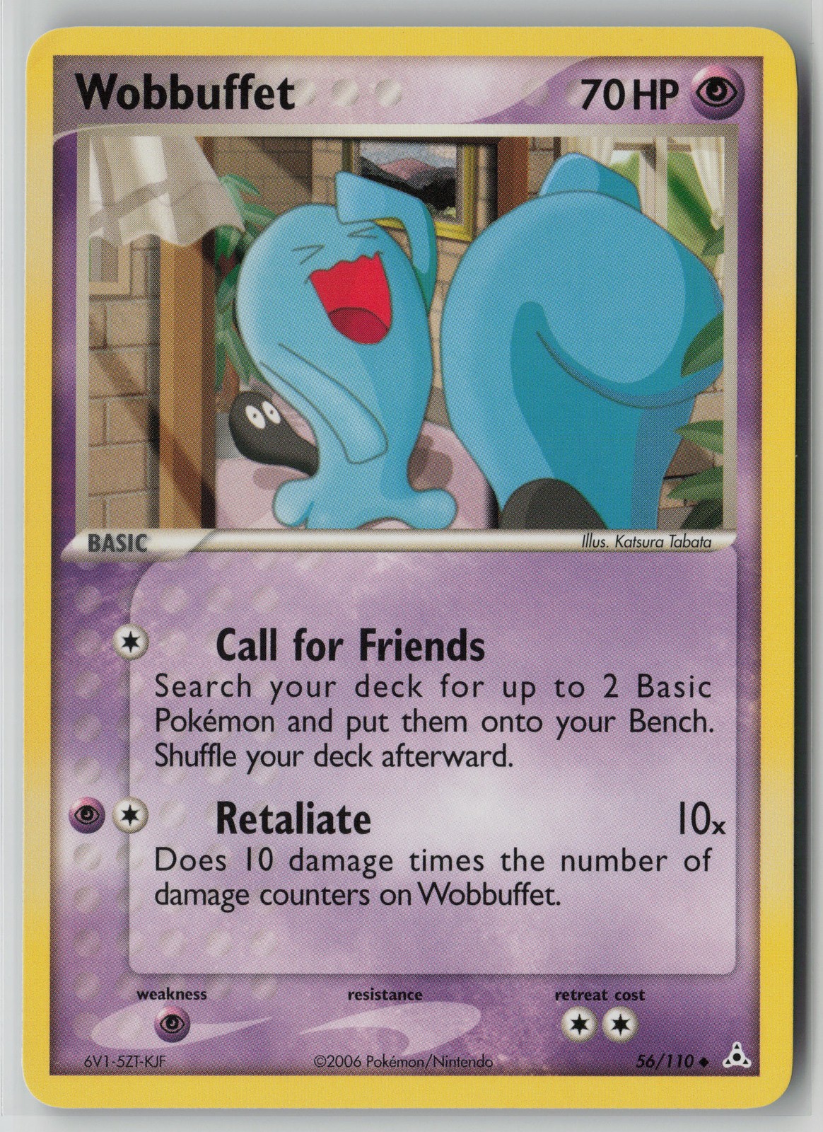 Wobbuffet 56/110 Pokemon TCG Holon Phantoms Uncommon Moderately Played (MP) 1