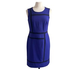 NINE WEST Shift Dress Womens Size 8 Blue Corpcore Color Block