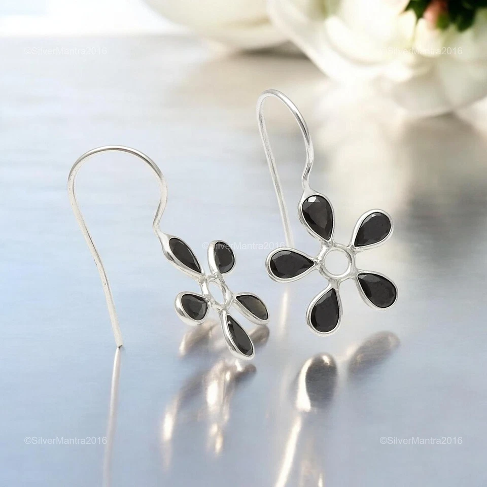 Pera Zircone Cubico Pietra Argento Sterling Massiccio Goccia Alla Moda Orecchini - Immagine 4 di 4