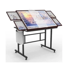 Jigsaw Puzzle Table 1500pcs,Puzzle Table with Legs and Storage Pocket,5 Adjus...