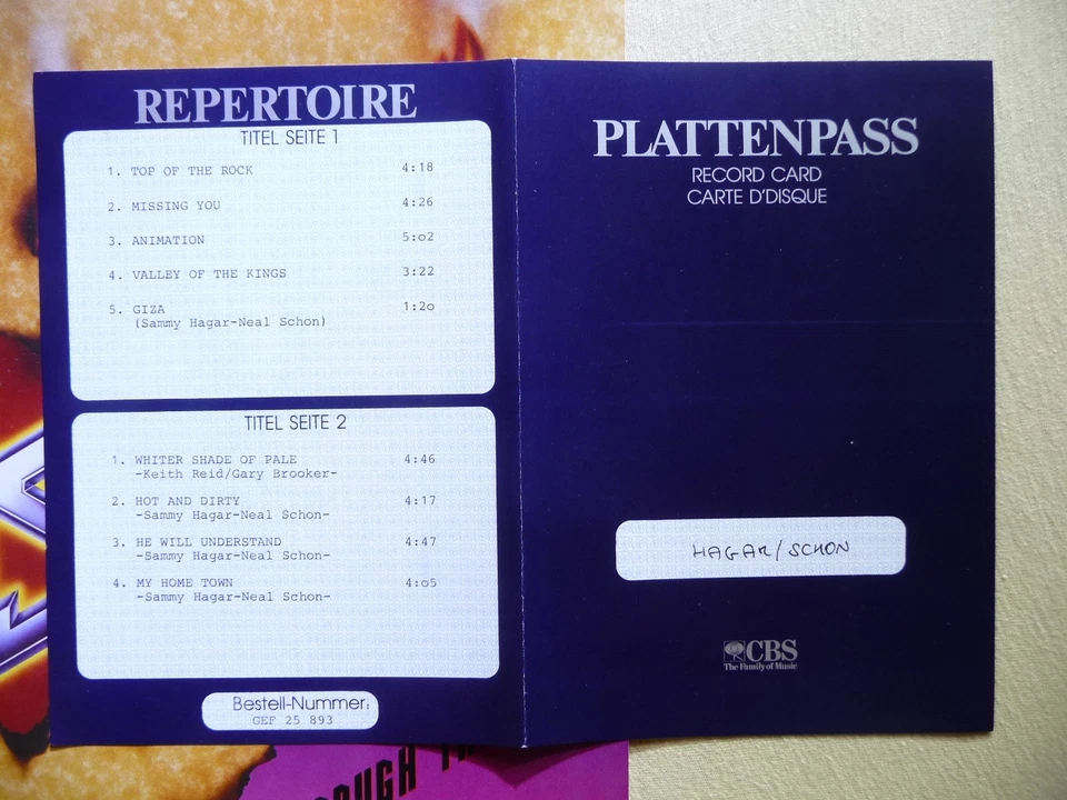 Hagar, Schon, Aaronson, Shrieve ‎– Through The Fire (Promo + Plattenpass, Unpl.) - Bild 2 von 4