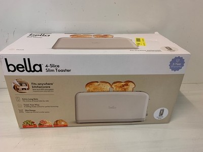 Bella 4-Slice Slim Toaster Extra Long Slots, Fits-anywhere, Oatmilk 35246-016A