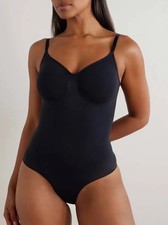 Skims Seamless Sculpt Brief Bodysuit Onyx Black Size Large Compression Shapewear