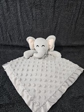 Pro Goleem - Gray Elephant Lovey Security Blanket Minky Dot Satin Back 16  Plush