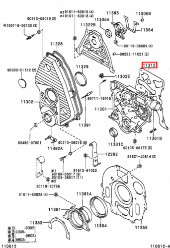 Genuine Hilux LN171 LN170 LN167 LN166 3L 5L 2L Timing Gear Cover Case Gasket - Picture 4 of 20