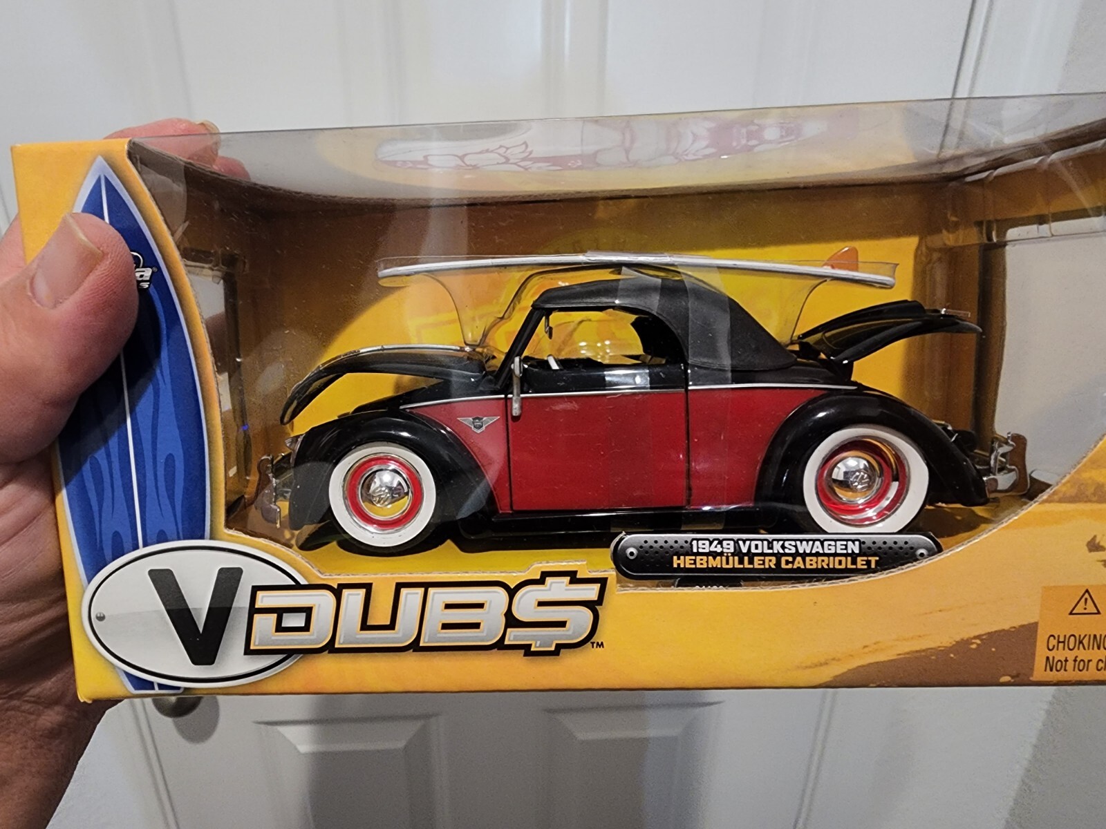 🔥🔥VDUBS 1949 Volkswagon HEBMULLER CABRIOLET 124 DieCast Car Jada Toys