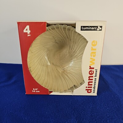 Vtg NOS Luminarc Seabreeze Bowl 4 Pc Dinnerware 5.5'' (14cm)