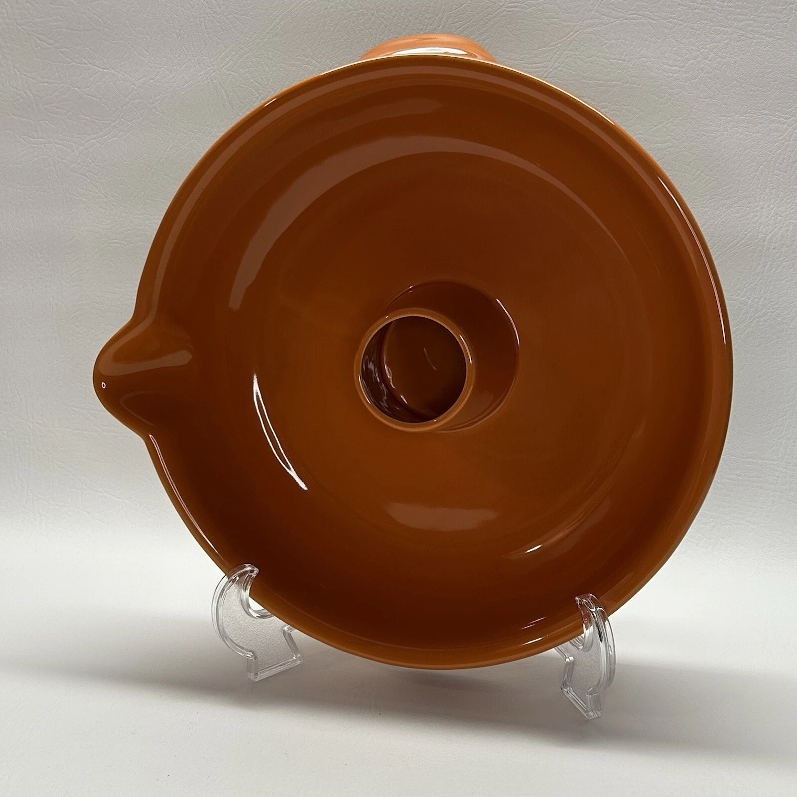 World Market Orange Ceramic 13" Vertical Chicken Roaster W/Spout Oven/ Stoneware