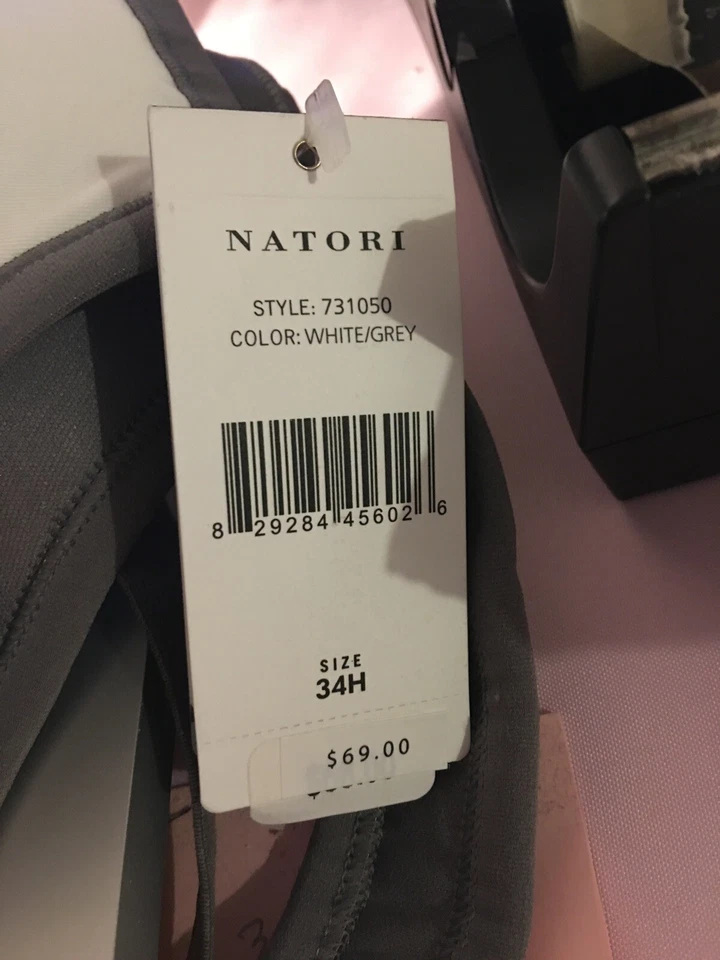 Natori 731050 Yogi Convertible Contour 高冲击运动文胸 白色/灰色 US 34H — 第 4/4 张图片