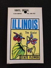 Illinois State Flower The Violet Vintage Travel Souvenir Decal / Window Sticker 