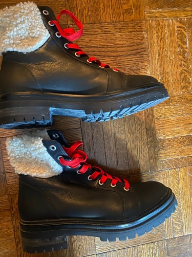 BLACK SHEARLING WINTER SNOW BOOTS 