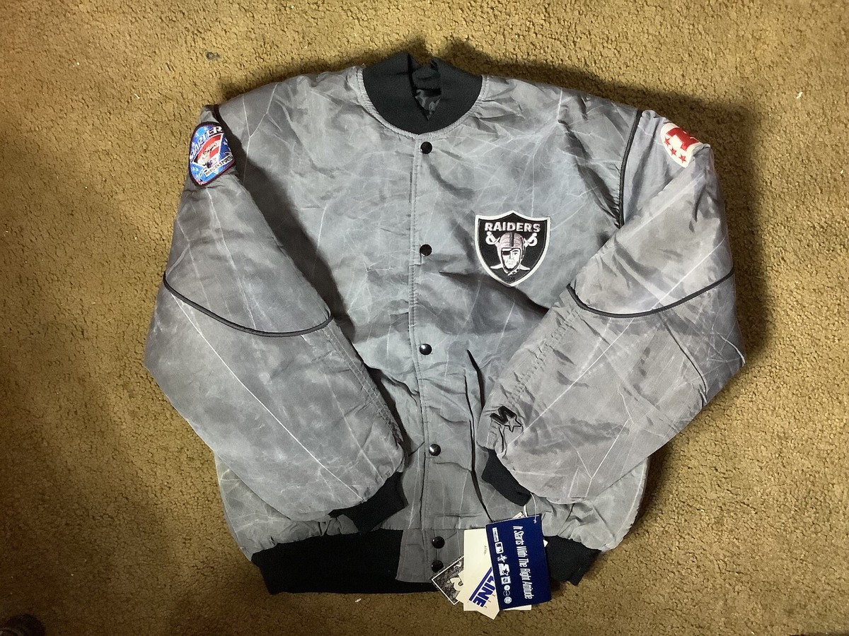 RAIDERS サテンジャケット 光沢のあるサテン生地を使った軽量スタジャン!! Mitchell & Ness