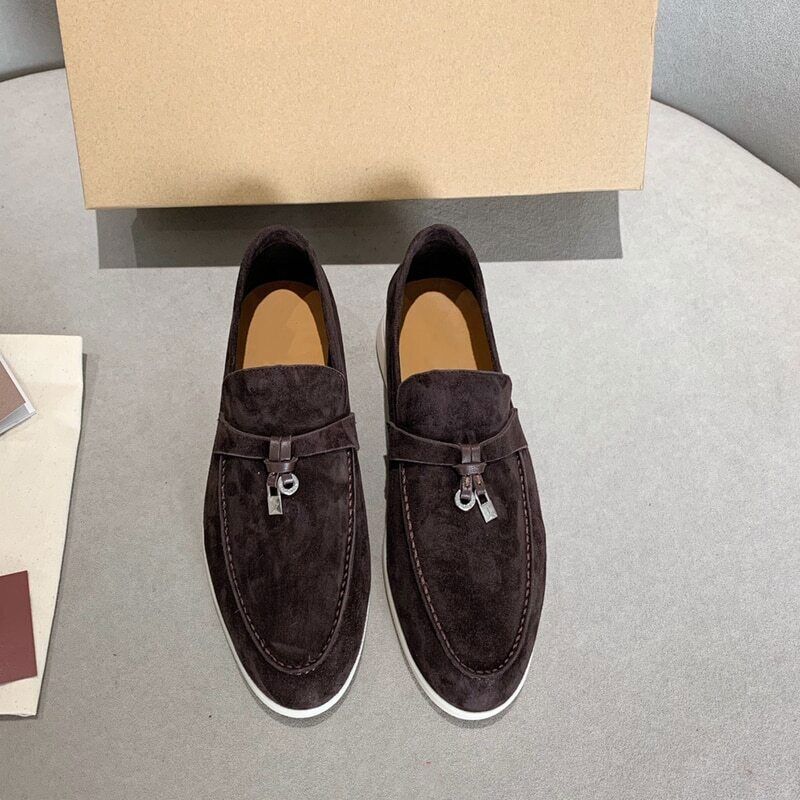 Genuine Leather Men Shoes Walk Shoes Metal Lock Loafers Causal Moccasin Shoes