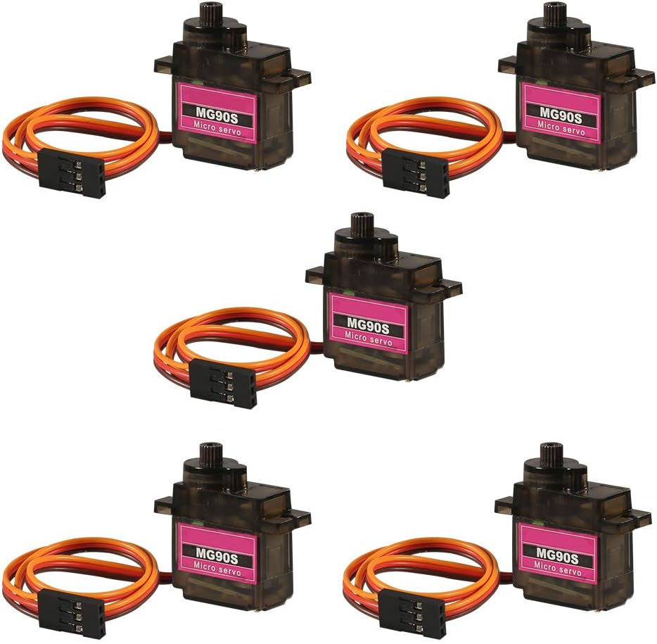 5PCS MG90S Servo Micro 9G Servo Motor Geared Micro Servo Motor 9G Smart Robot Co