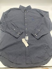 Vtg Polo Ralph Lauren Men's Navy Plaid Oxford Button Down Shirt NWT 17.5x 23 A