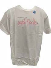 New South Florida USF Bulls Adult Mens Size L Large White Shirt
