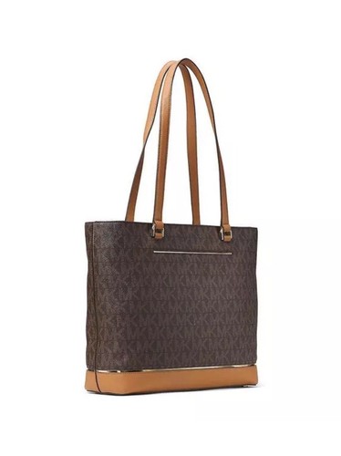 Michael Kors Frame Out Large North South MK signature Tote Brown - msrp $248 - Picture 3 of 8