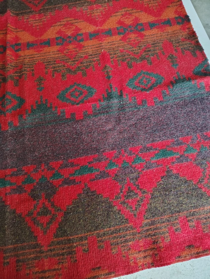 VTG, Woolrich,, 100% Wool, Throw Blanket, Red, Aztec, Tribal, Native, Art - Image 2 of 4