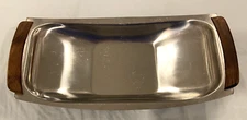 Mid-Century Modern Relish Tray 18/8 Stainless Steel  Denmark Walnut/Teak Danish