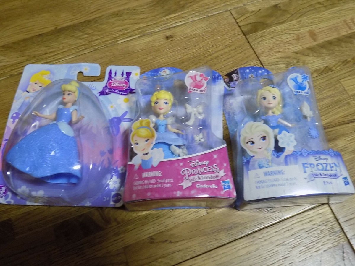 Disney Princess Little Kingdom Snap-ins Mini Doll Cinderella Ellsa Princess  New