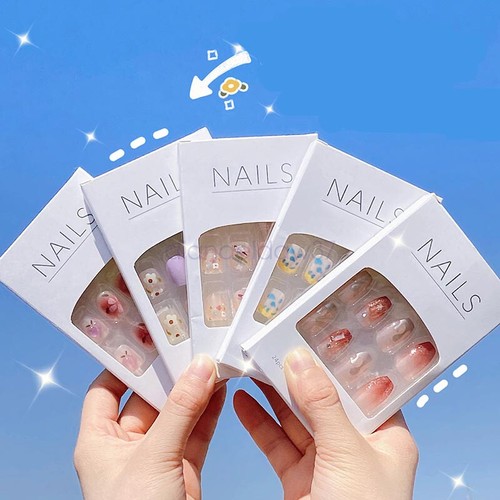 Press On Nails Glue Gel On False reusable Fake French Nail Tip Multicolor AU - Picture 7 of 57