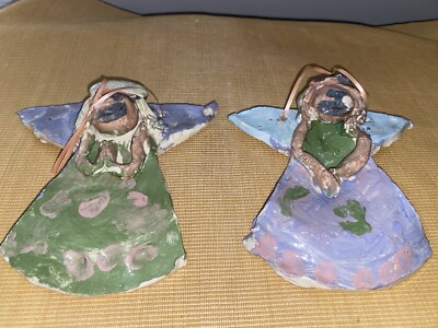 handmade Pair Clay Angel