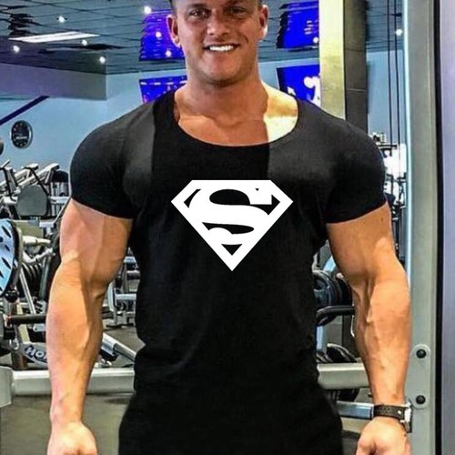 2018 New Men Gym Logo T Shirts Fitness 