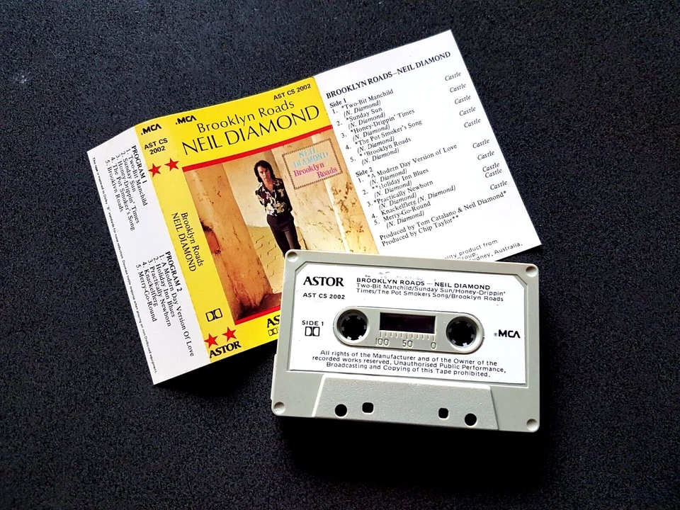 NEIL DIAMOND BROOKLYN ROADS CASSETTE TAPE AUSTRALIA PAPER LABELS - Image 2 of 2