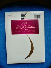  Vintage Hanes Silk Reflections Sheer Control-Top Pantyhose  Barely Black CD 