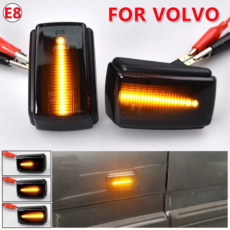 Luces indicadoras laterales LED dinámicas repetidoras 2 piezas para Volvo 260 74-83 Foto 2 de 4