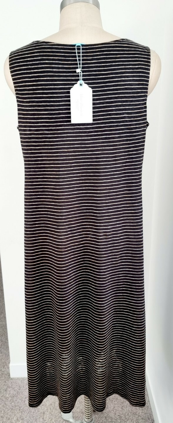 New BLUE ILLUSION Dress, Size M L 12 14, French Linen Summer Dress