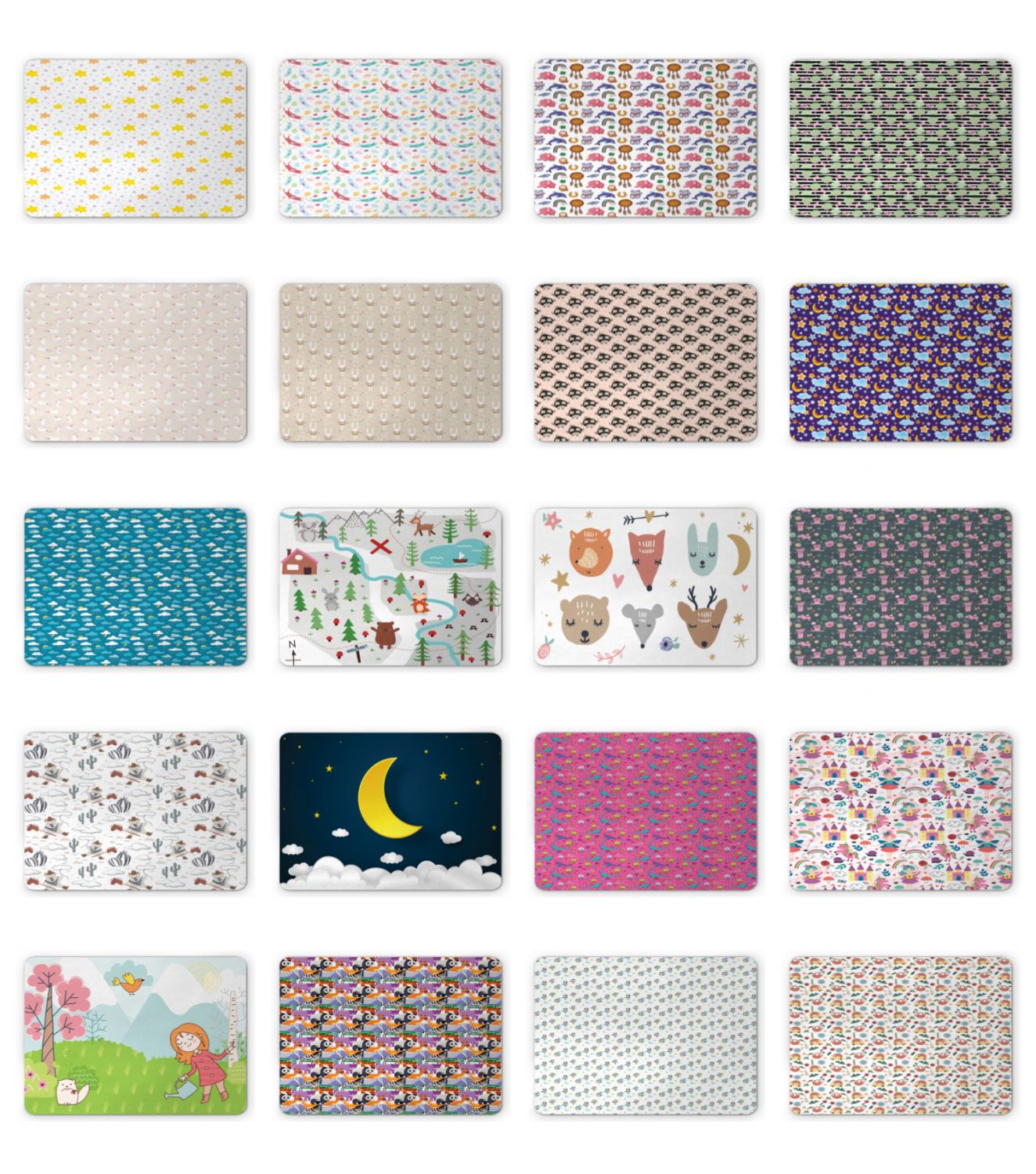 Ambesonne Nursery Theme Mousepad Rectangle Non-Slip Rubber