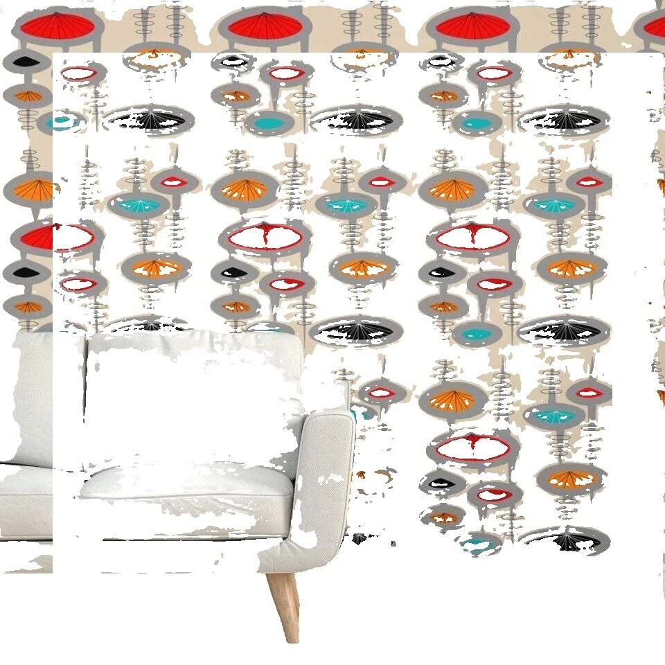 Rollos y hojas de papel tapiz vintage/retro de cocina