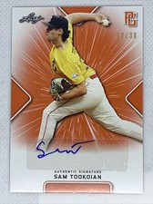 2021 LEAF PERFECT GAME ORANGE SAM TOOKOIAN PAPER RC AUTO # 12/30