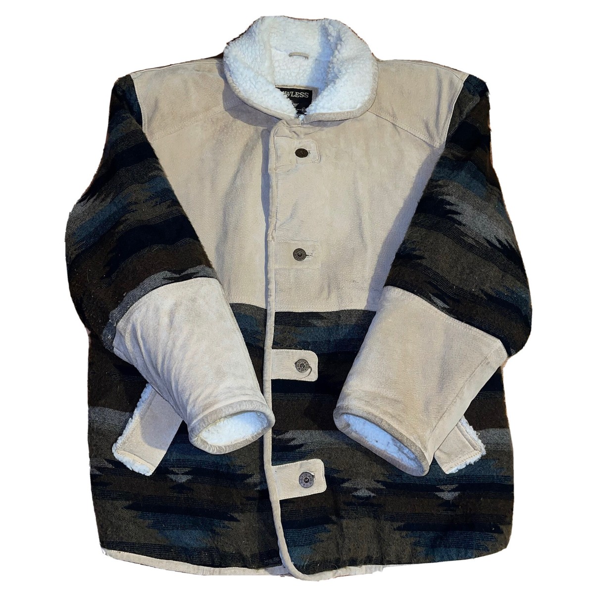 Vintage Lawless by Ardney Leather Suede Shearling Ranch Jacket