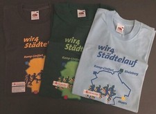 3x FRUIT OF THE LOOM T-Shirt•Grau+Grün+Blau•2x M + 1x S•Freizeitshirt/Sportshirt