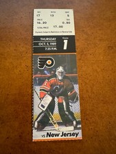 1989 New Jersey Devils v Flyers Hockey Ticket Viacheslav Fetisov NHL Debut 10/5