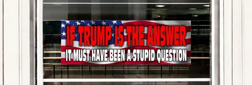 IF TRUMP IS THE ANSWER - ANTI Trump POLITICAL Bumper Sticker or Car Truck Magnet - Picture 5 of 7