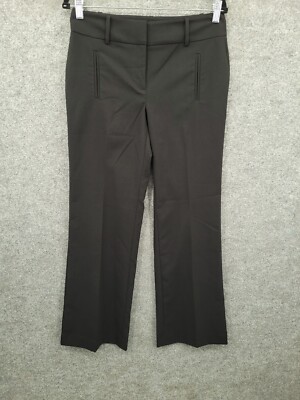 Ann Taylor Loft Dress Pants Womens 4 Curvy Wide Leg Mid Rise Pockets Black NWT