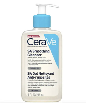 Neu CeraVe SA Glättungsreiniger 236 ml für trockene raue holprige empfindliche Haut