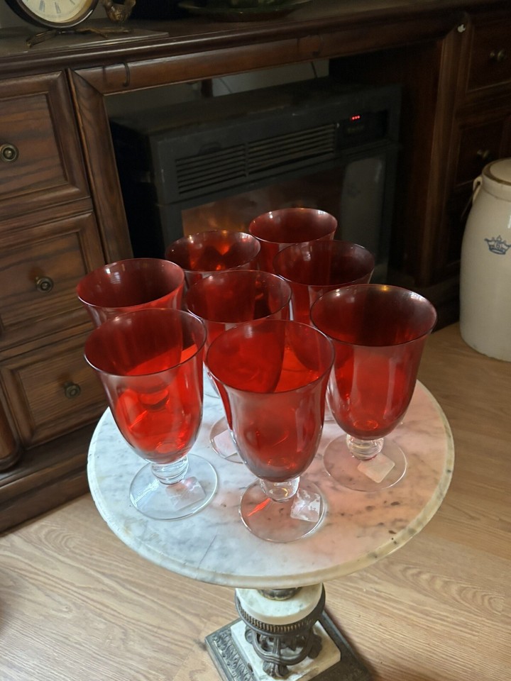 LENOX 8 6 3/8” Tall Ruby Red Holiday Gems All Purpose Wine Goblets eBay
