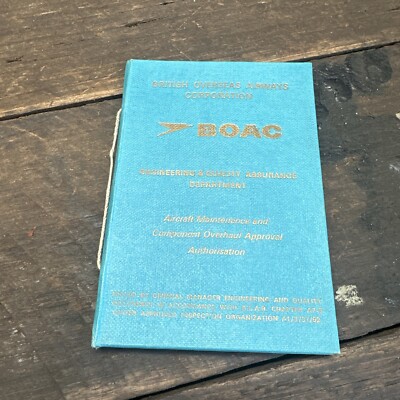 BOAC Engineers Authorised Certificate License 1986