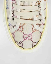 GUCCI Tennis 1977 Crystal Embellished Low Top...